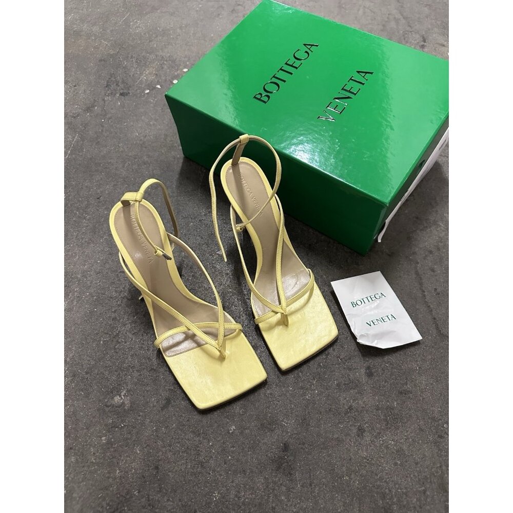 Bottega Veneta Stretch Ankle Strap Sandals Heels Lemonade